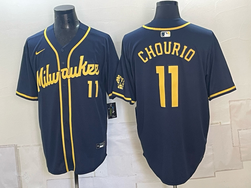 Men 2026 Milwaukee Brewers #11 Chourio blue Game Nike MLB Jersey 1015002->milwaukee brewers->MLB Jersey